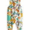 Next Kinder Jumpsuit - Bright Yellow Green Retro Print