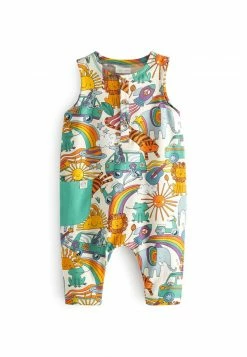 Next Kinder Jumpsuit - Bright Yellow Green Retro Print