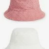 Next 2 PACK BRODERIE BUCKET - Hut - Pink White | Kinder