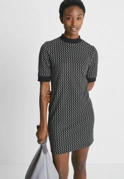 Next Damen SHORT SLEEVE - Strickkleid - Black