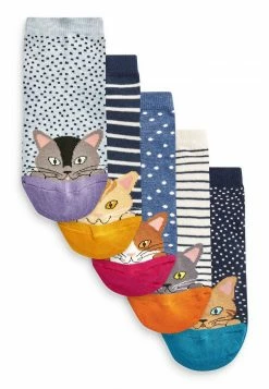 Next Damen CAT TOE SPOT STRIPE TRAINER 5 PACK - Socken - Blue