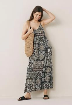Next STRAPPY CAMI - Maxikleid - Black White Patch Print | Damen