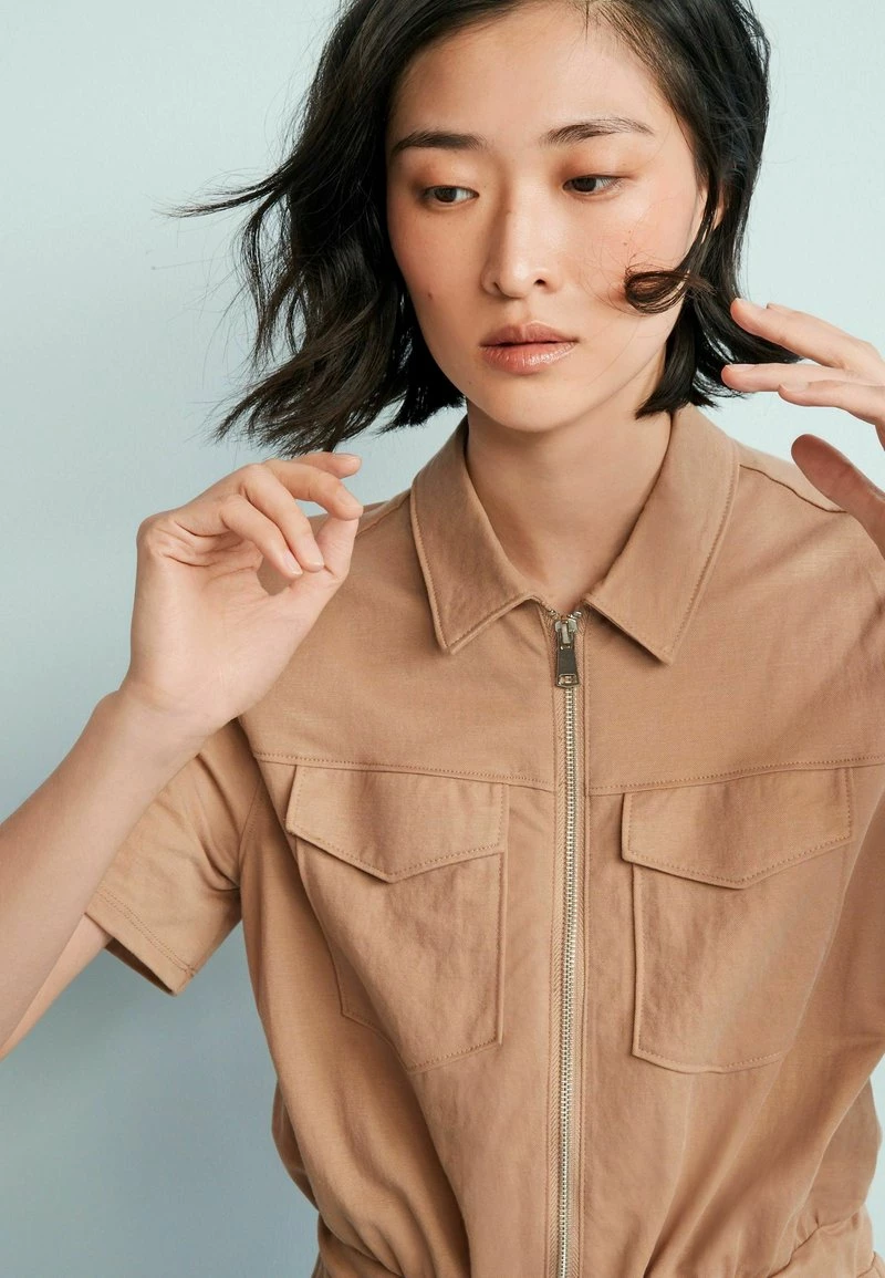 Next Damen ZIP UTILITY - Jumpsuit - Tan Brown – Bild 4