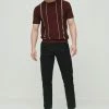 Next Herren KNITTED - T-Shirt Print - Burgundy Red