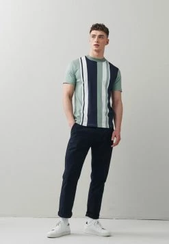 Next Herren T-Shirt Print - Green Navy Blue Vertical