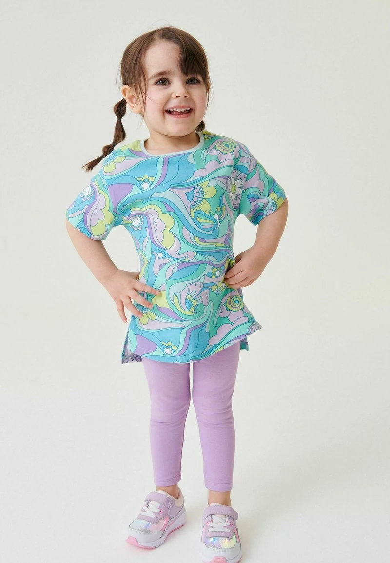 Next Kinder LONGLINE - T-Shirt Print - Green Purple Wavy