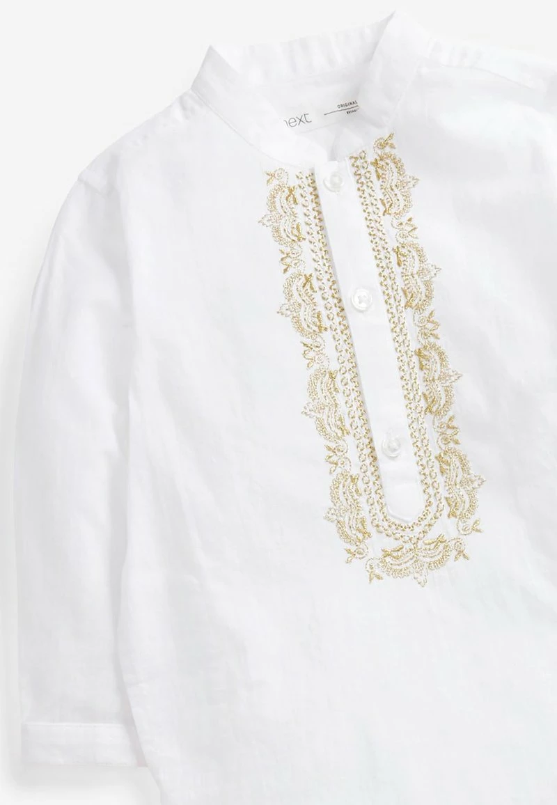 Next Kinder LONG LENGTH EMBROIDERED KURTA 3MTHS-7YRS - Langarmshirt - White – Bild 4