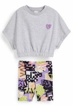 Next Kinder SET - Shorts - Purple Green Skater Style Print