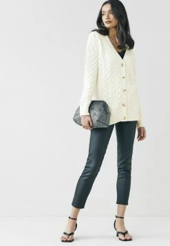 Next Damen CABLE BUTTON - Strickjacke - White