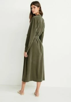 Next MIDI ZIP FRONT - Blusenkleid - Khaki Green | Damen