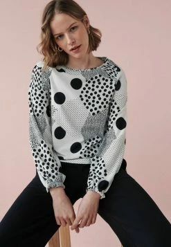 Next Damen LONG SLEEVE SHIRRED - Langarmshirt - White
