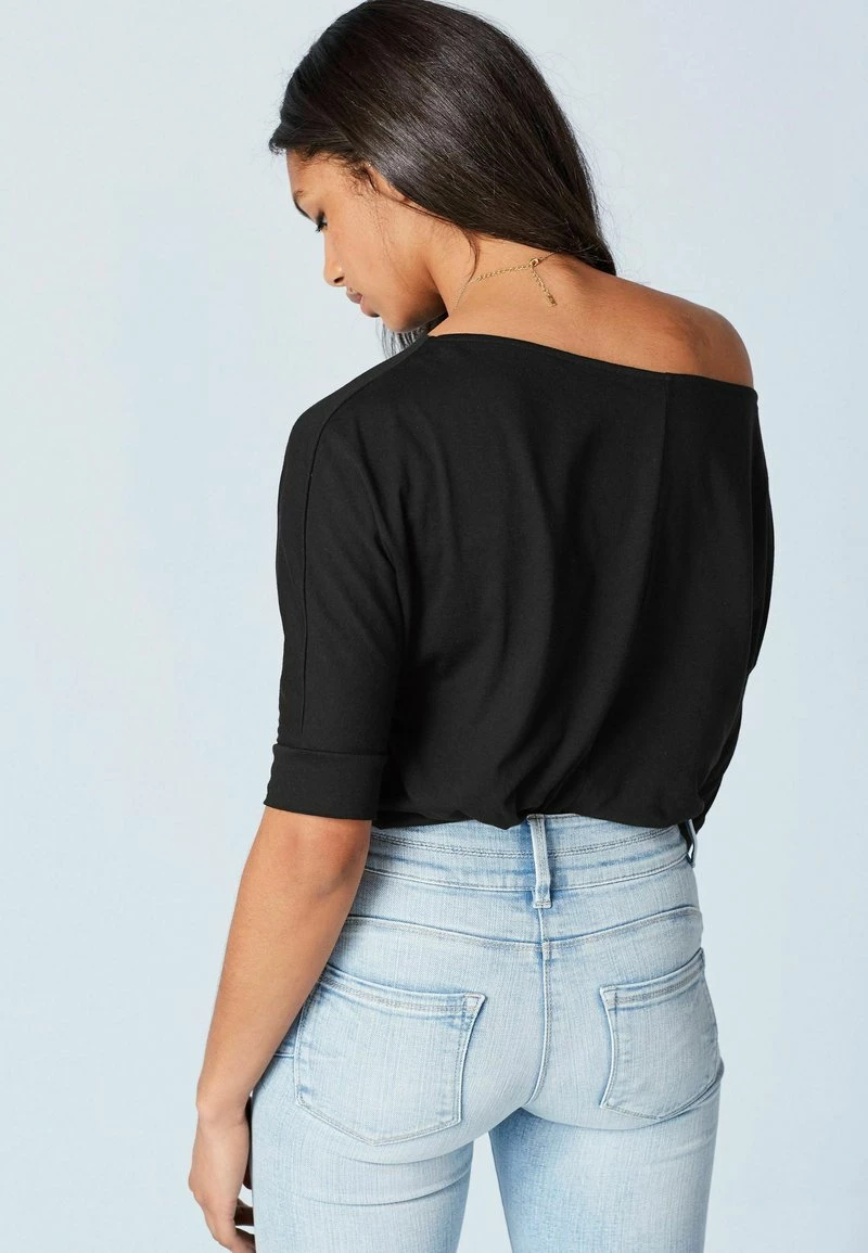 Next Damen SLOUCHY SHORT SLEEVE - Langarmshirt - Black – Bild 3