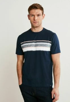 Next Herren BLOCKED - T-Shirt Print - Blue Pink Chest Stripe