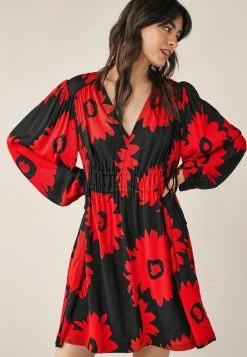 Next Damen Freizeitkleid - Red/black Floral