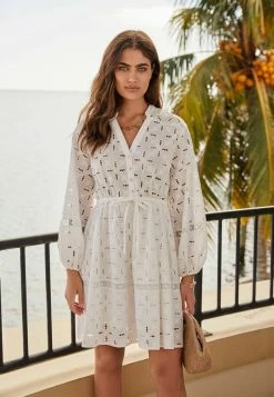 Next Damen BROIDERY - Jerseykleid - White