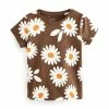 Next Kinder REGULAR (3-16YRS) - T-Shirt Print - Chocolate Brown Daisy