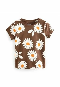 Next Kinder REGULAR (3-16YRS) - T-Shirt Print - Chocolate Brown Daisy