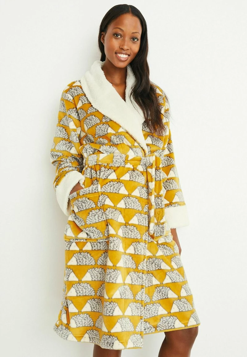 Next Damen SCION - Bademantel - Ochre Yellow Spike Hedgehog