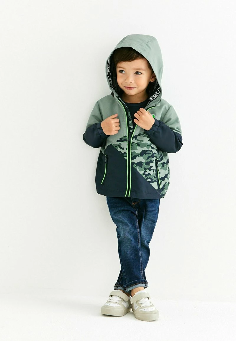 Next Kinder SHOWER RESISTANT CAMOUFLAGE COLOURBLOCK - Übergangsjacke - Blue