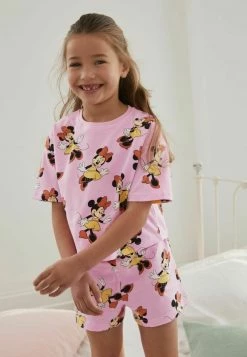 Next Kinder 2 PACK SHORT PYJAMAS (3-16YRS) - Nachtwäsche Set - Pink Yellow Disney Minnie Mouse