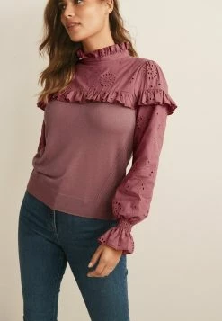 Next Damen BRODERIE MIX - Strickpullover - Pink