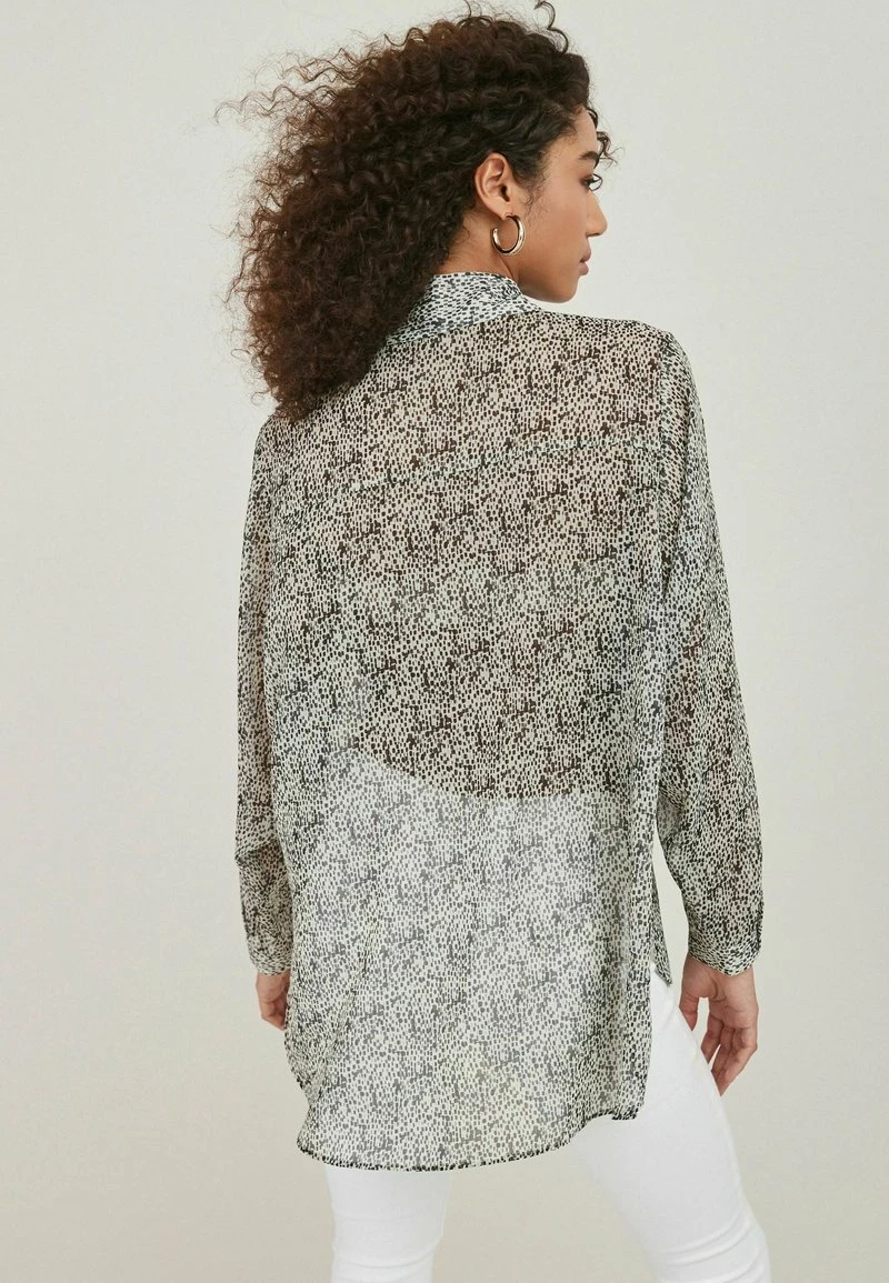 Next Damen SHEER LONGLINE - Hemdbluse - Monochrome Dash Print – Bild 2