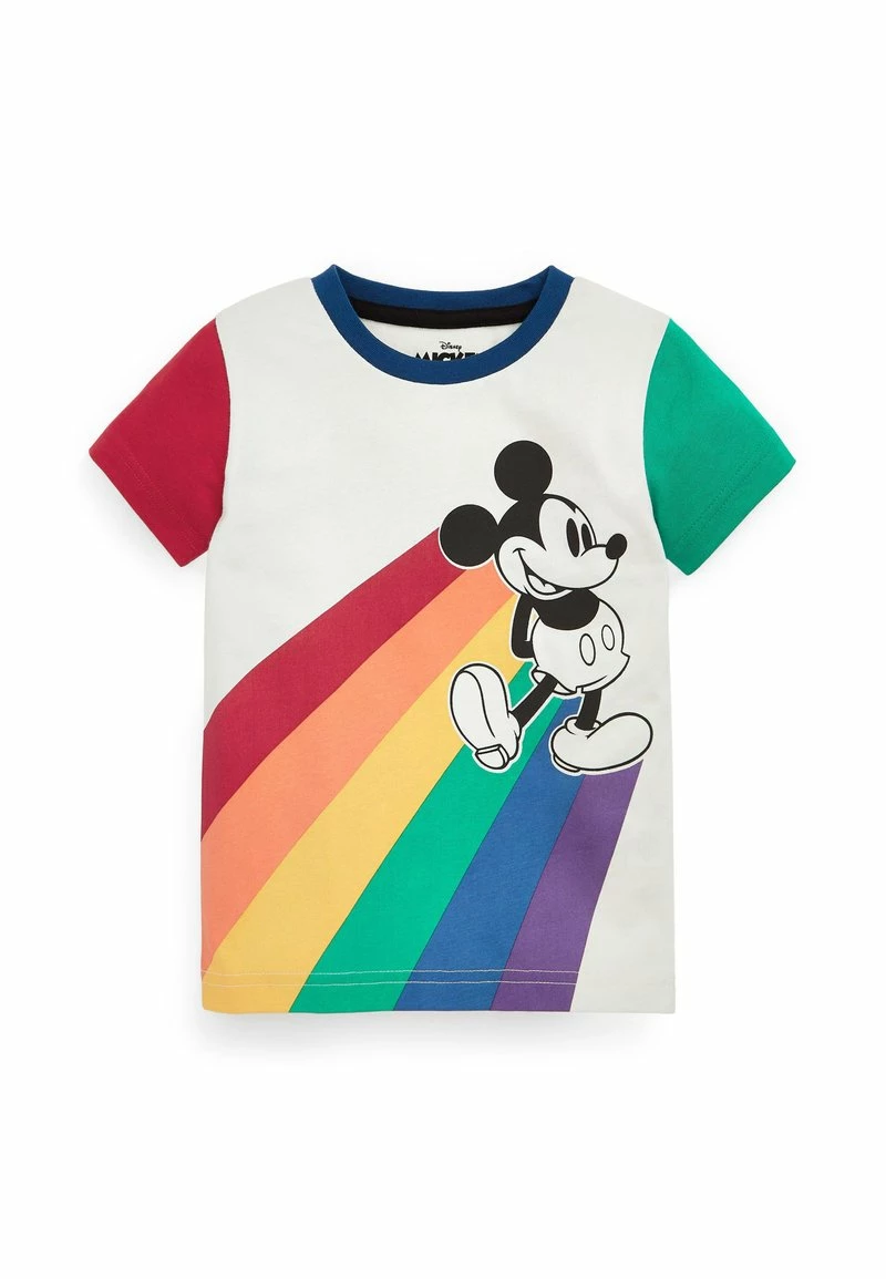 Next Kinder RAINBOW MICKEY MOUSE SHORT SLEEVE - T-Shirt Print - White