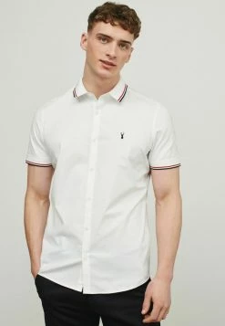 Next STRETCH OXFORD TIPPED COLLAR SHORT SLEEVE - Hemd - White | Herren