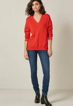 Next Damen SIDE RIB DETAIL - Strickpullover - Red