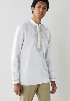 Next Herren EMBROIDERED REGULAR LENGTH KURTA - Hemd - White