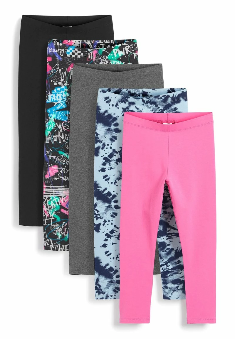 Next Kinder 5 PACK - Leggings - Hosen - Neon Blue/pink/black/grey