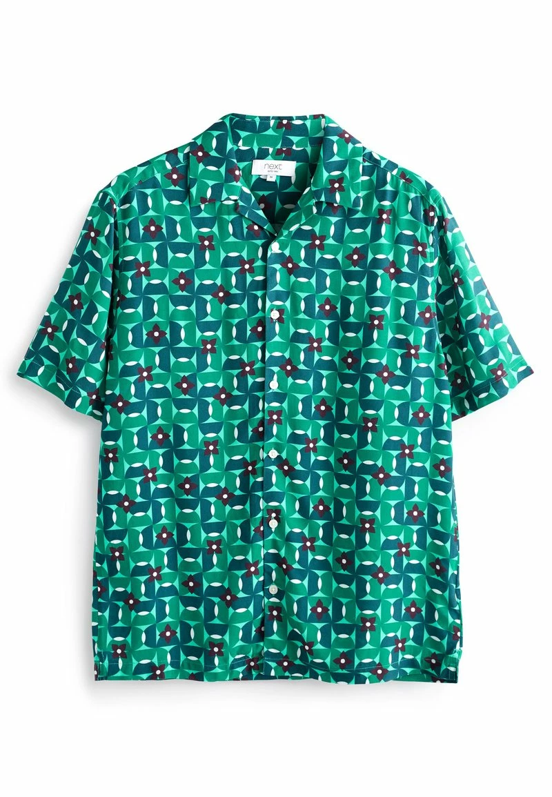 Next Herren SHORT SLEEVE - Hemd - Green Red