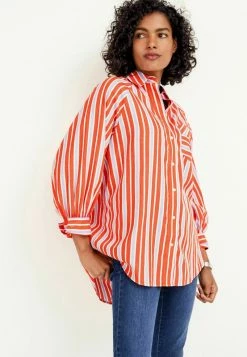 Next STRIPE OVERSIZE - Hemdbluse - Orange | Damen