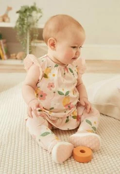 Next Kinder 4 PIECE SET - T-Shirt Print - Sage Green/floral Short Sleeved