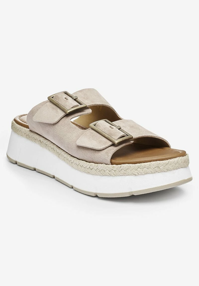 Next Damen DOUBLE BUCKLE FLATFORM - Pantolette Hoch - Nude – Bild 2