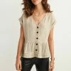Next Damen BUTTON THROUGH TOP - Bluse - Off White