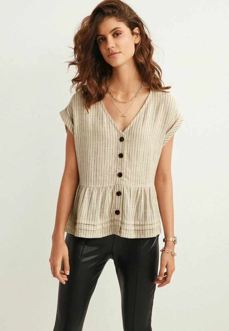 Next Damen BUTTON THROUGH TOP - Bluse - Off White