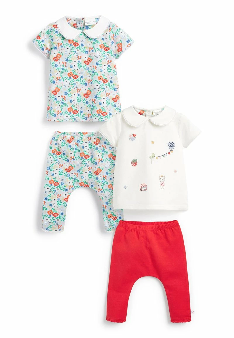 Next Kinder SET - Leggings - Hosen - Red White Blue Floral