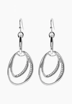 Next Damen ELLIPSE SPARKLE DROP - Ohrringe - Silver