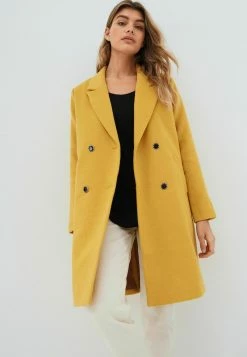 Next Damen FORMAL DOUBLE BREASTED - Klassischer Mantel - Ochre Yellow