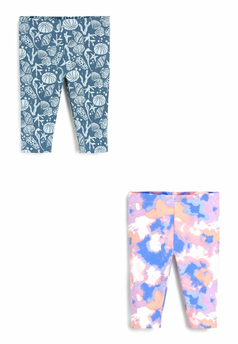 Next Kinder 2 PACK CROPPED - Leggings - Hosen - Blue Pink Tie Dye And Summer Print