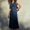 Next Damen SLEEVELESS BELTED - Jeanskleid - Rinse Blue