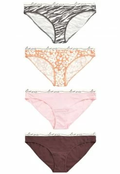 Next Damen 4 PACK - Slip - Animal Pink Brown
