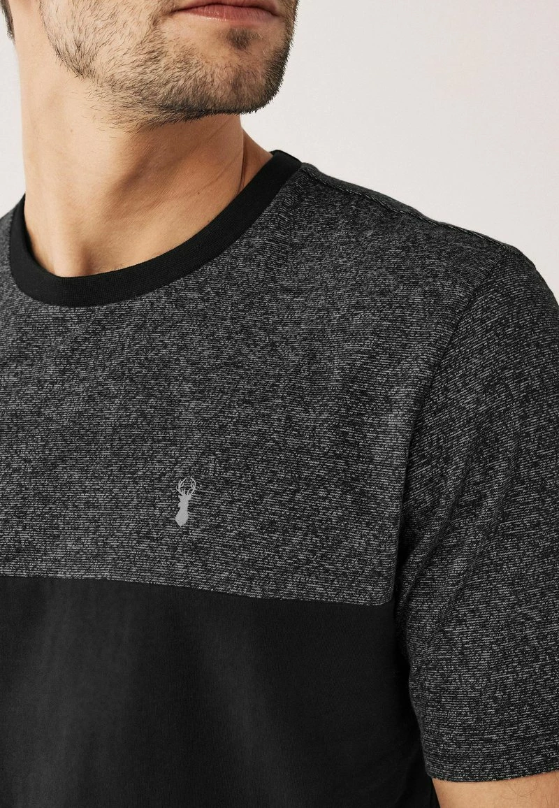 Next Herren BLOCK - T-Shirt Print - Black Charcoal Grey Marl – Bild 4
