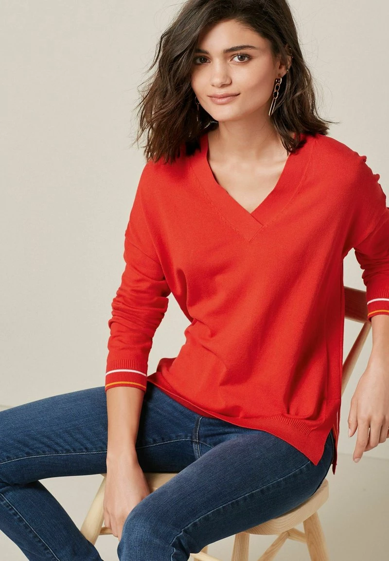 Next Damen SIDE RIB DETAIL - Strickpullover - Red – Bild 4