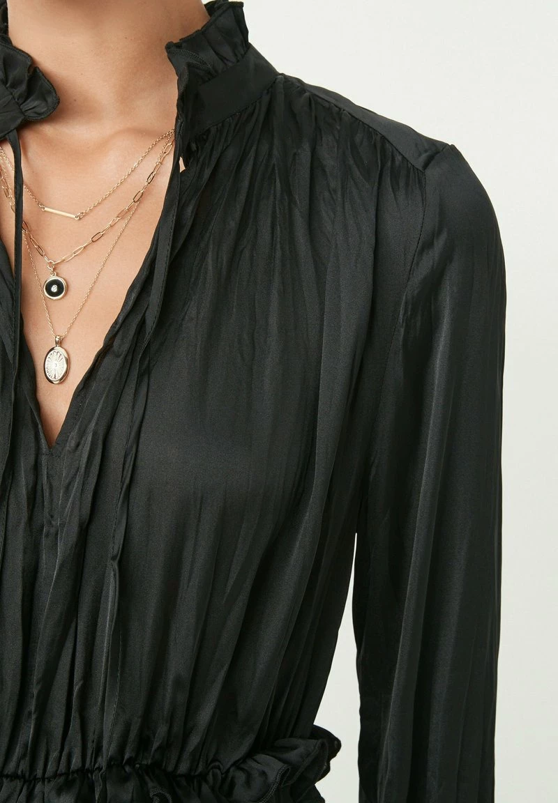 Next Damen TIE NECK SATIN MIDI - Freizeitkleid - Black – Bild 3