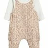 Next Kinder PINK DITSY DUNGAREES (0MTHS-2YRS) - Latzhose - Pink