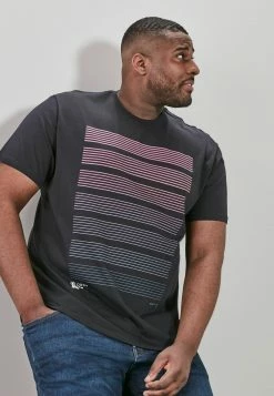 Next Herren T-Shirt Print - Navy Blue Bar Graphic