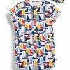 Next Kinder ROMPER WITH BUCKET SET - Jumpsuit - Blue Geometric Boat