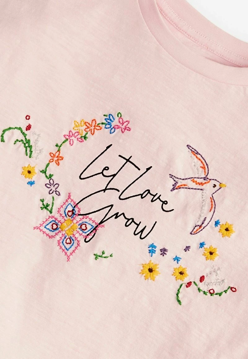 Next Kinder LET LOVE GROW EMBROIDERY - T-Shirt Print - Pink – Bild 5